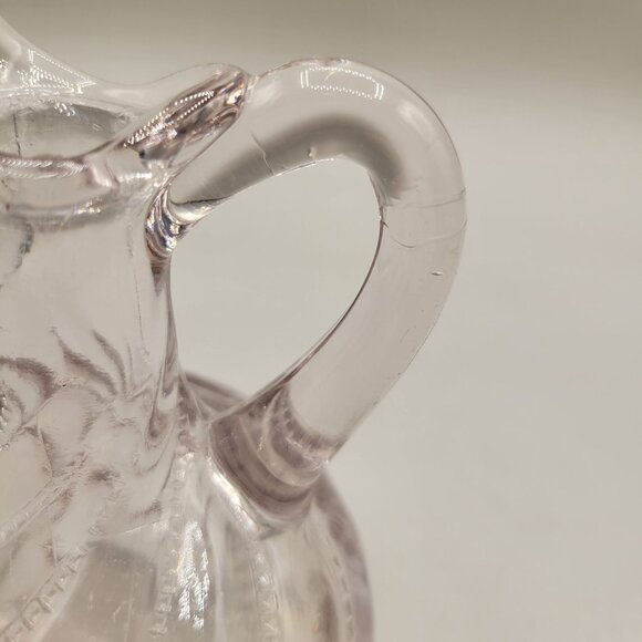 Antique George Duncan Beaded Swirl and Lens Sun Purple Glass Cruet 1880s - Picture 8 of 8